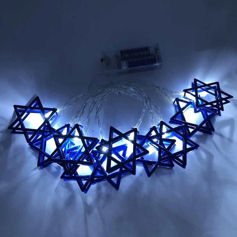 Hanukkah Star of David LED String Lights – 1.65M 10 LED Holiday String Lights Babs