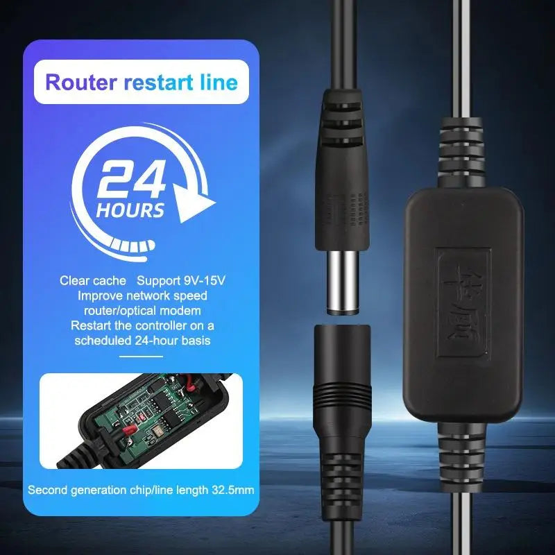 Auto Restart Power Cable for Router & Modem – 24/72Hr Cycle Router Restart Cable Babs A5
