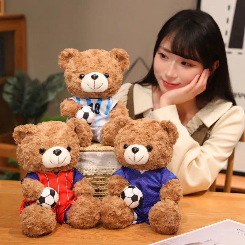 Football Bear Stuffed Plush | Soccer Fan Mascot Gift Toy Stuffed Plush Toy Babs