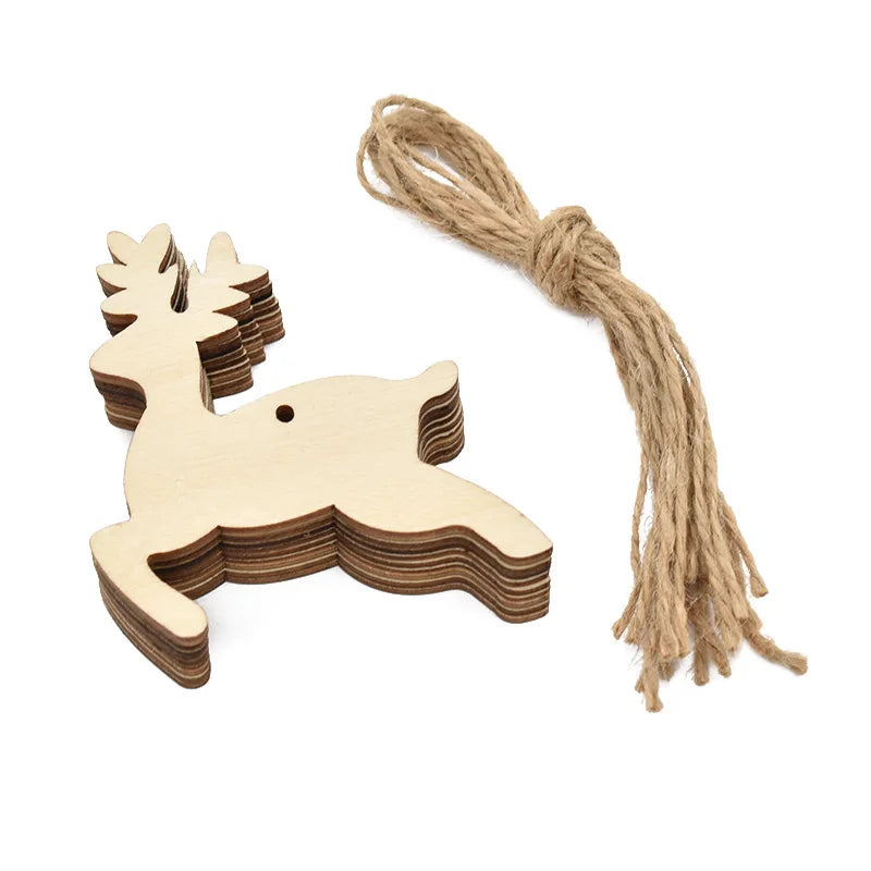 10Pcs Wooden Christmas Bauble Tags – DIY Tree Ornaments Christmas Tree Ornaments Babs Deer