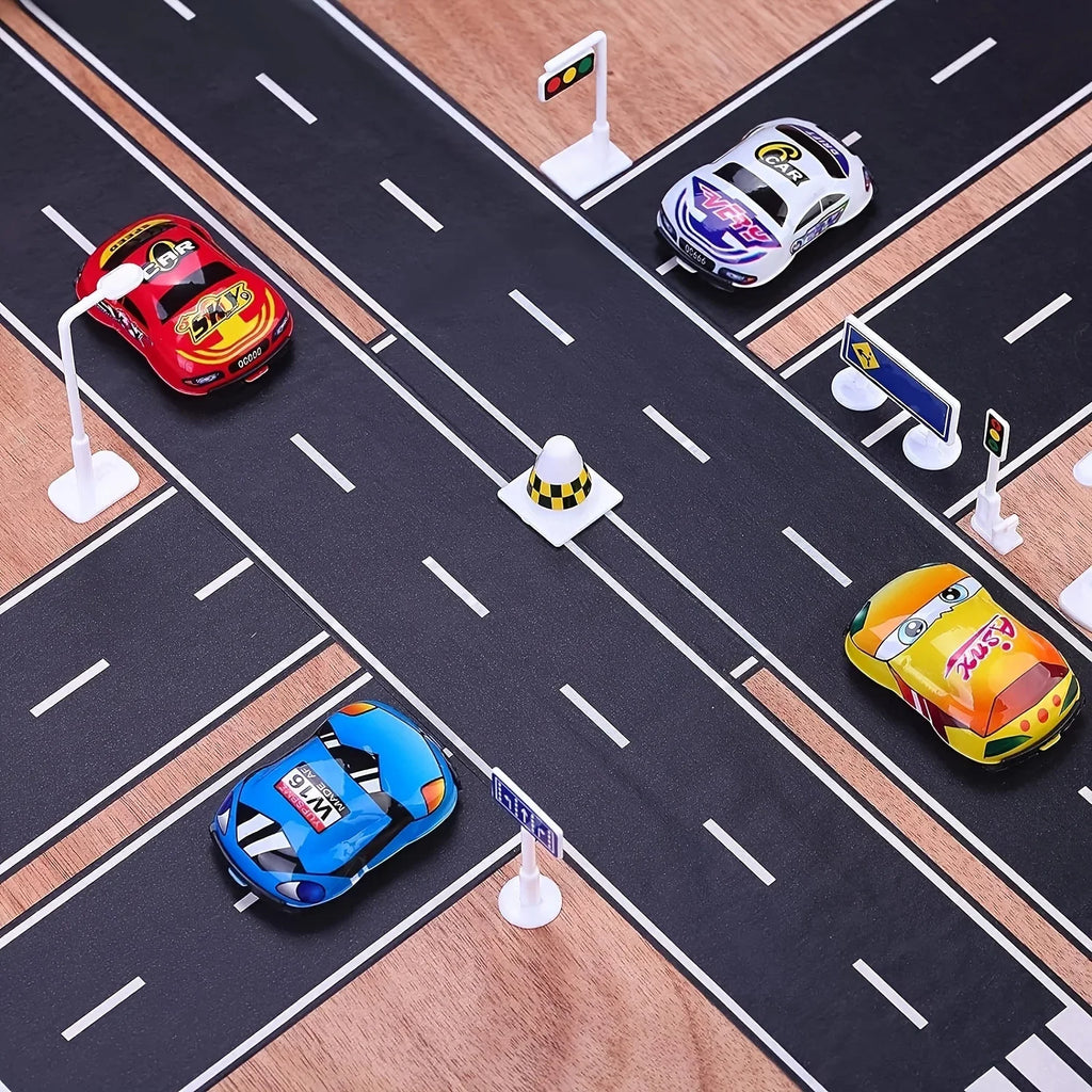 Reusable Cartoon Road Stickers – Black Race Track Party Tape Party Road Stickers Babs