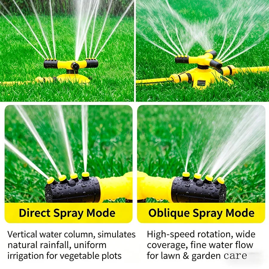 360° Rotating 3-Way Garden Sprinkler Head | Auto Irrigation Garden Sprinkler Head Babs