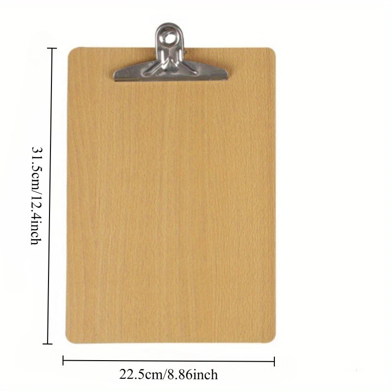 Wooden A4 Clipboard – Wood Writing Pad & Note Board with Clip Wooden Clipboard Babs A4