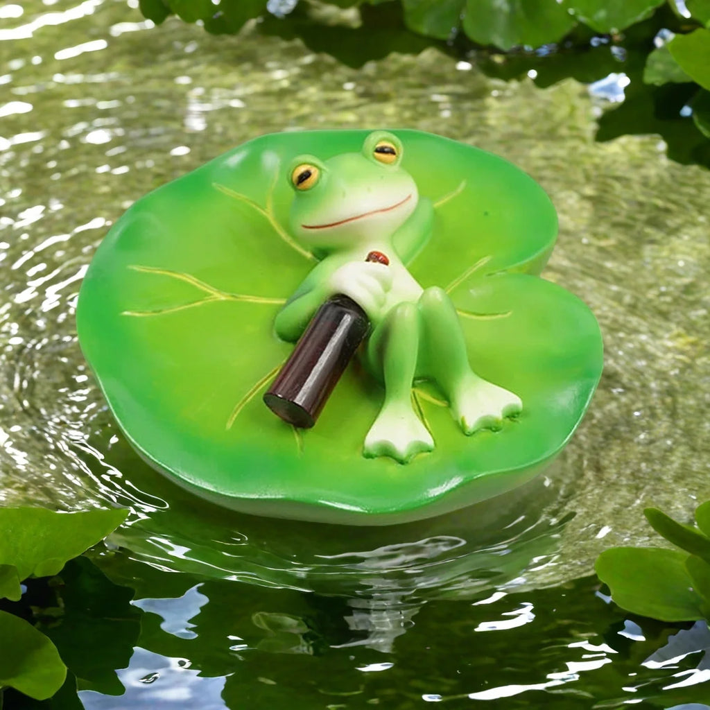 Floating Frog Pond Ornament – Resin Garden Figurine Statue Garden Figurine Babs