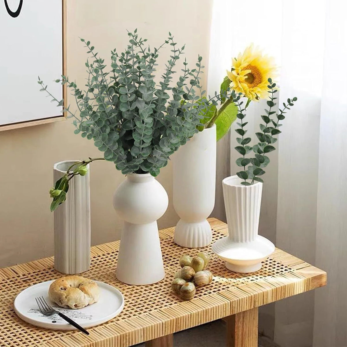 Artificial Eucalyptus Leaves Fake Plants – Wedding & Home Decor Artificial Leaves Babs