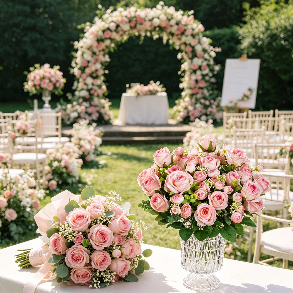 Artificial Silk Rose Bouquet – Wedding & Home Décor Artificial Flower Bouquet Babs