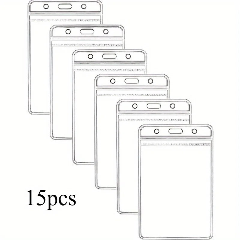 Waterproof Vertical ID Badge Holder – Clear Card Holder ID Badge Holder Babs 15pcs