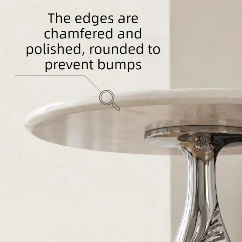 Modern Round Marble Side Table – Minimalist Stainless Steel Legs Marble Side Table Babs