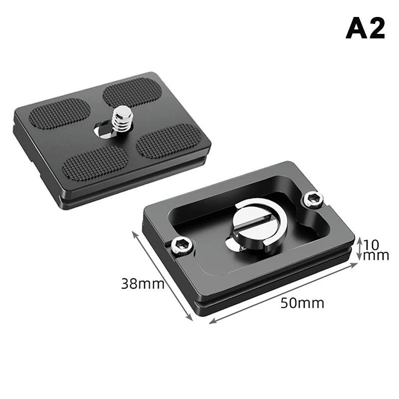 Aluminum 1/4" Quick Release Mount Plate for Tripods Camera Mount Plate Babs A2