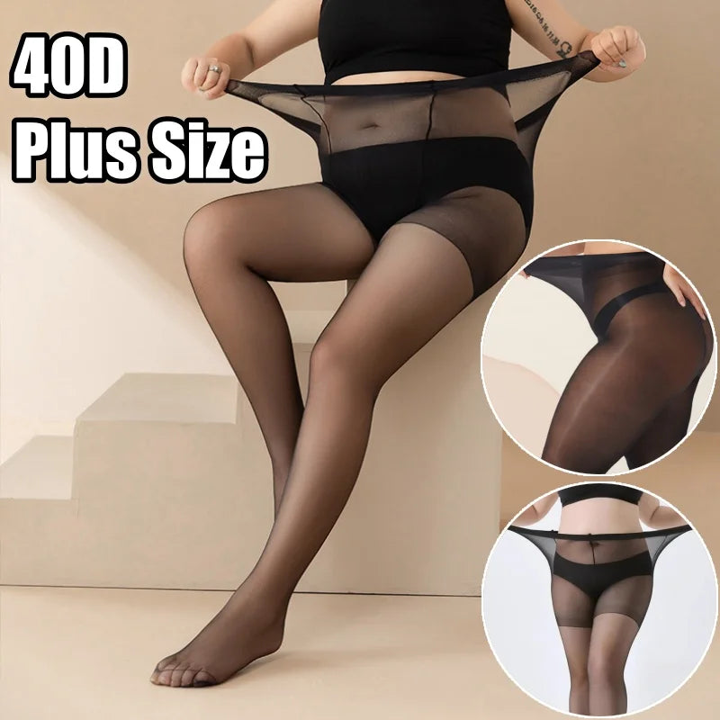 40D Plus Size Sheer Pantyhose – Anti-Run Reinforced Toe Tights Sheer Pantyhose Tights Babs