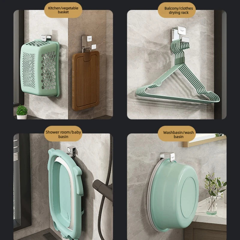 Wall Mounted Basin Holder – Punch-Free Bathroom Storage Rack Bathroom Storage Rack Babs