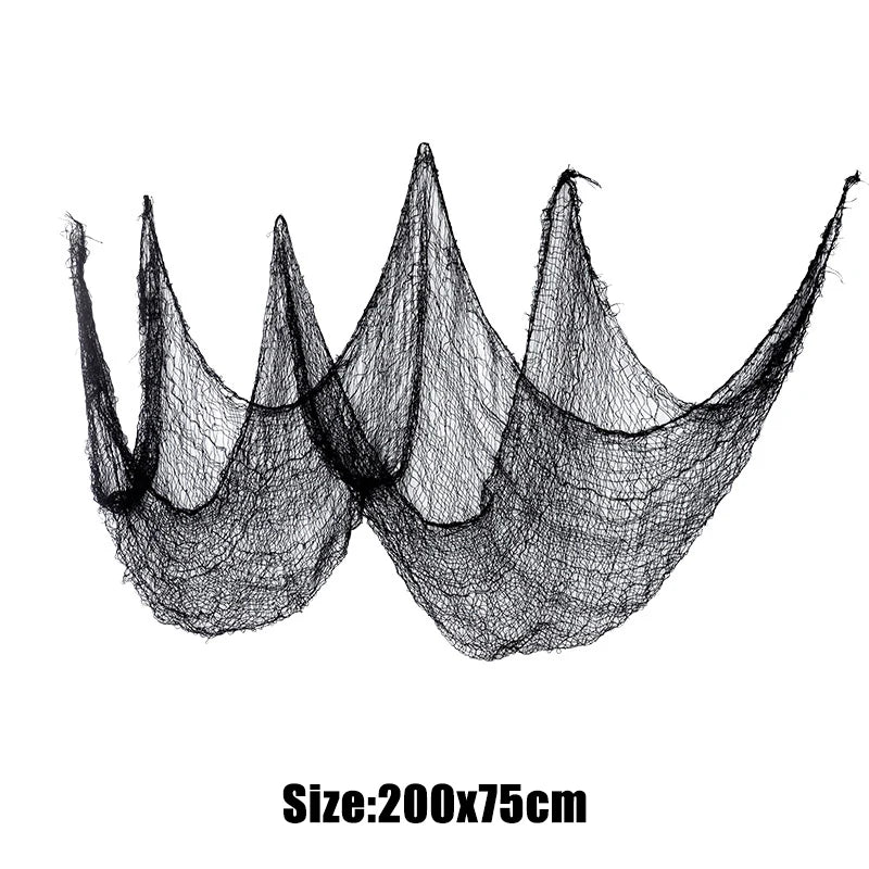 Halloween Black Gauze Fabric Haunted House Horror Décor Props Halloween Decoration Fabric Babs