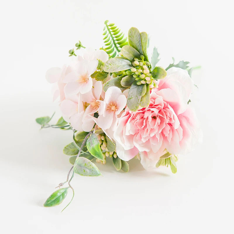 Silk Peony Artificial Flower Bouquet – Wedding & Home Décor Artificial Flower Bouquet Babs Pink 1pc