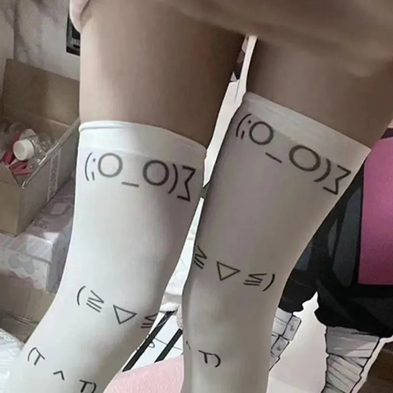 Graffiti Thigh High Socks – Y2K Kawaii Harajuku Stockings Thigh High Socks Babs