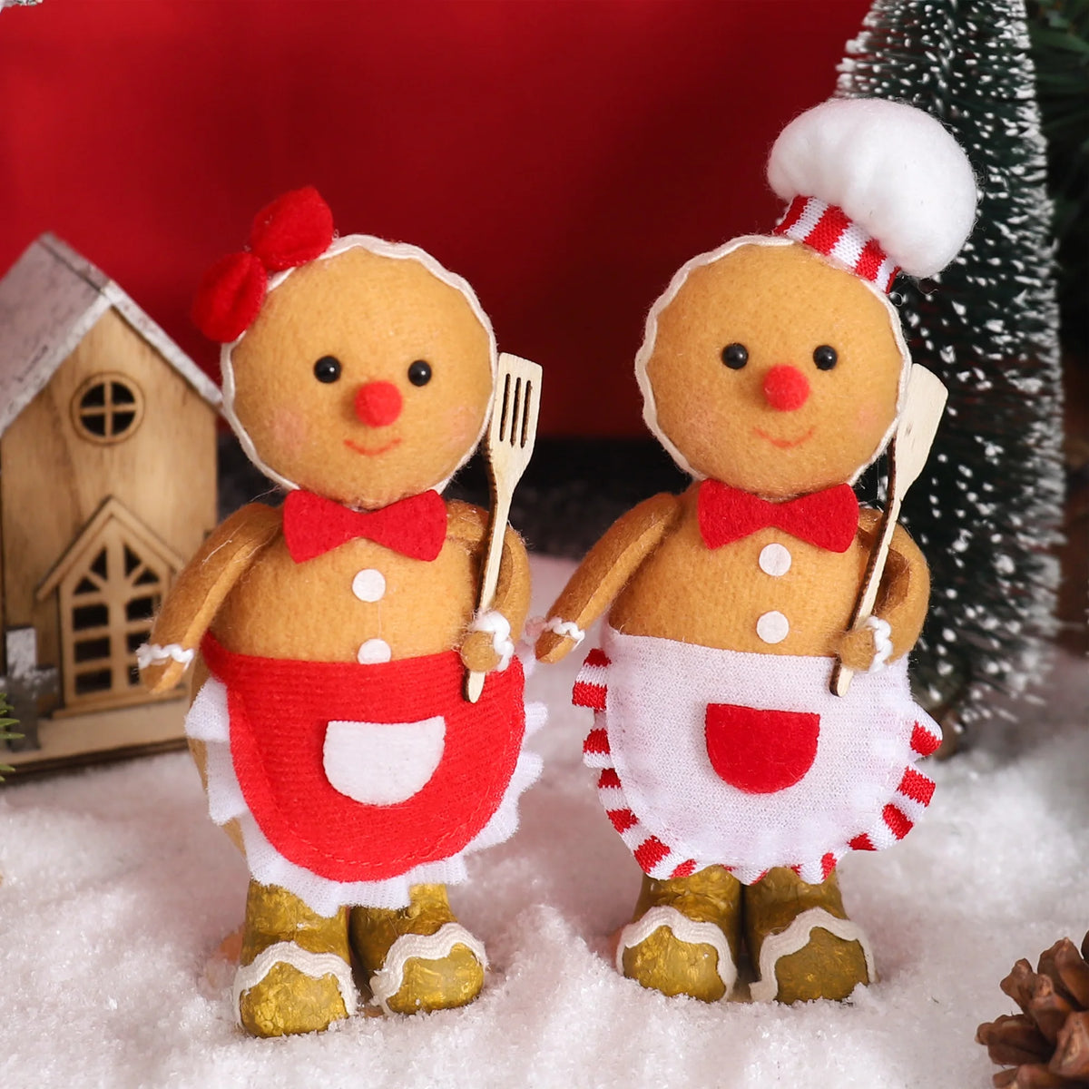Fabric Gingerbread Man Christmas Hanging Standing Decoration Christmas Decoration Babs
