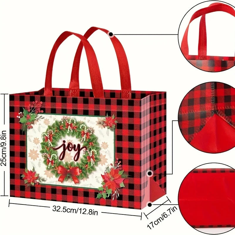 Christmas Gift Tote Bags with Handles – Reusable Non-Woven Holiday Gift Bags Babs