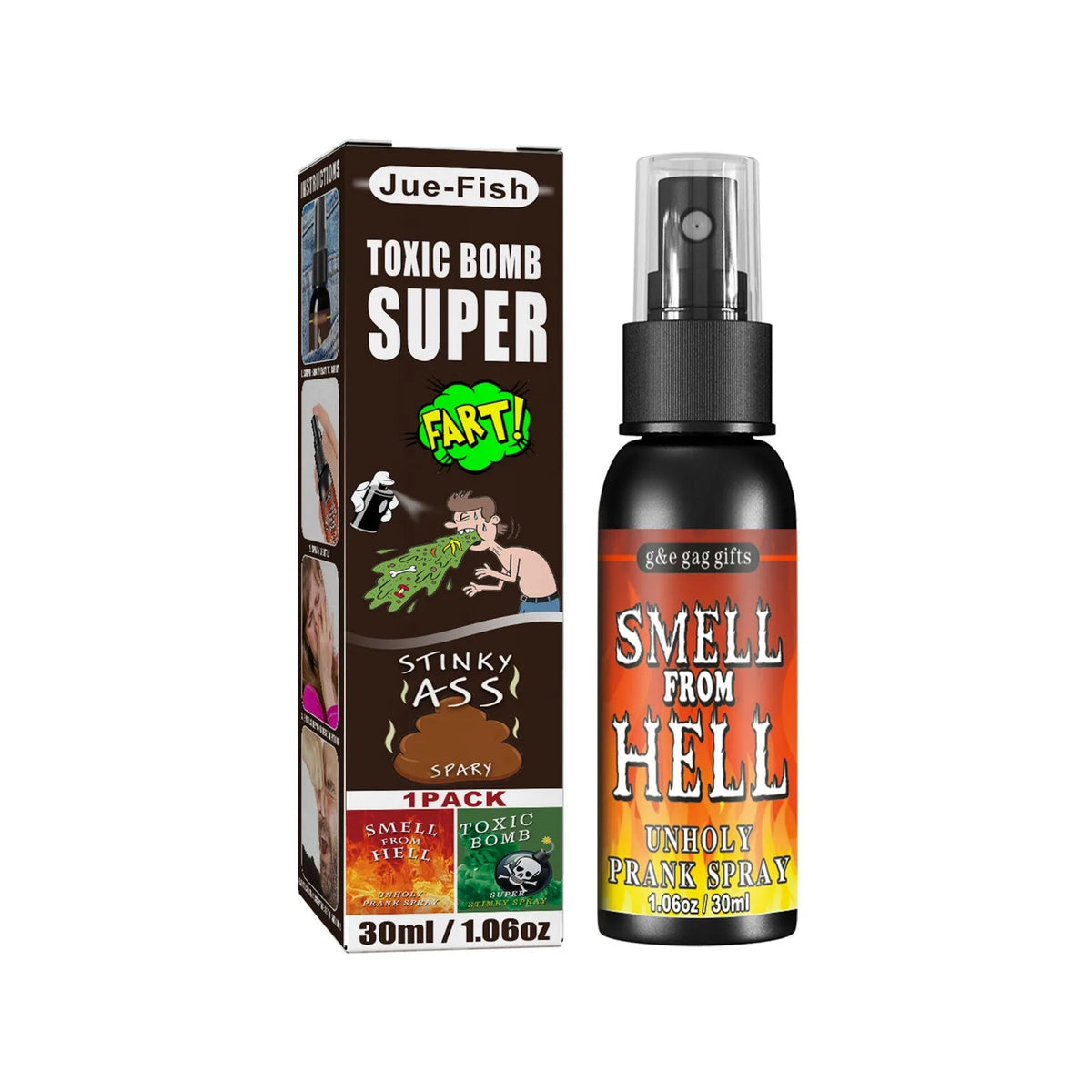 30ml Fart Prank Spray – Stink Bomb Novelty Gag Joke Toy Novelty Prank Spray Babs A-1PC OneSize