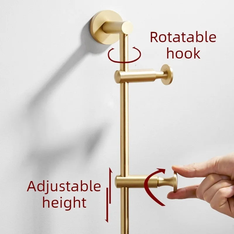 Wall Mounted Brass Coat Rack – 6-Hook Adjustable Metal Hanger Wall Coat Rack Babs