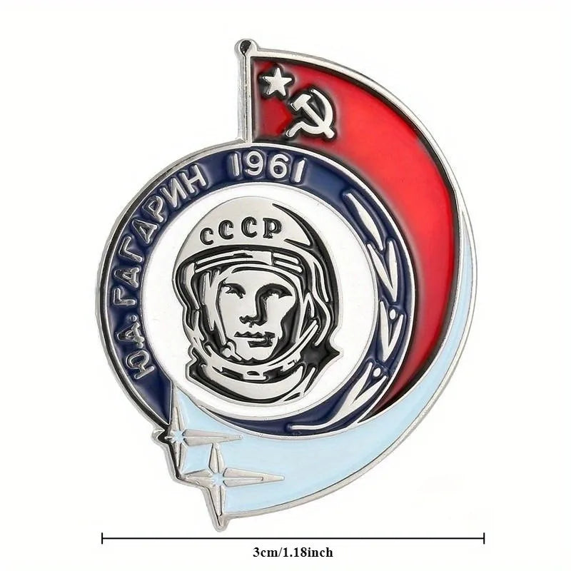 Soviet Cosmonaut Enamel Pin – Yuri Gagarin 1961 Space Brooch Enamel Brooch Pin Babs 1pc