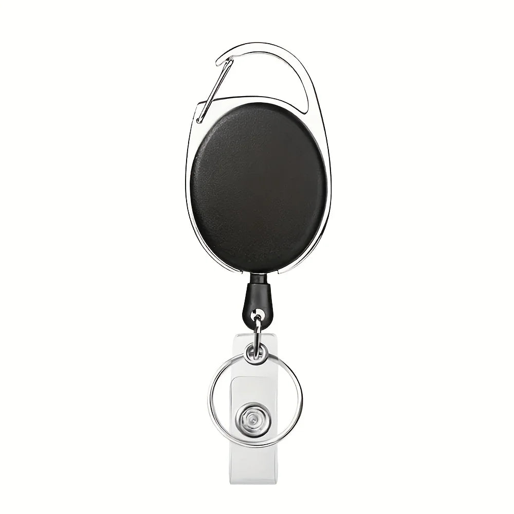 2-Pack Retractable Badge Reel Holder with Clip & Keychain Ring Badge Reel Holder Babs
