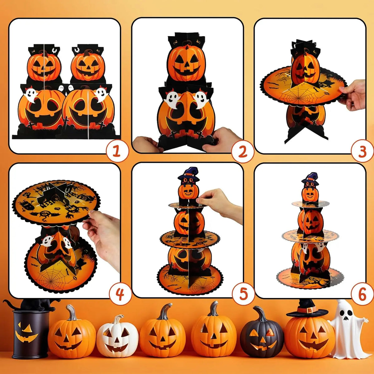 Halloween Ghost Cake Stand & Dessert Tray | Party Centerpiece Party Dessert Stand Babs