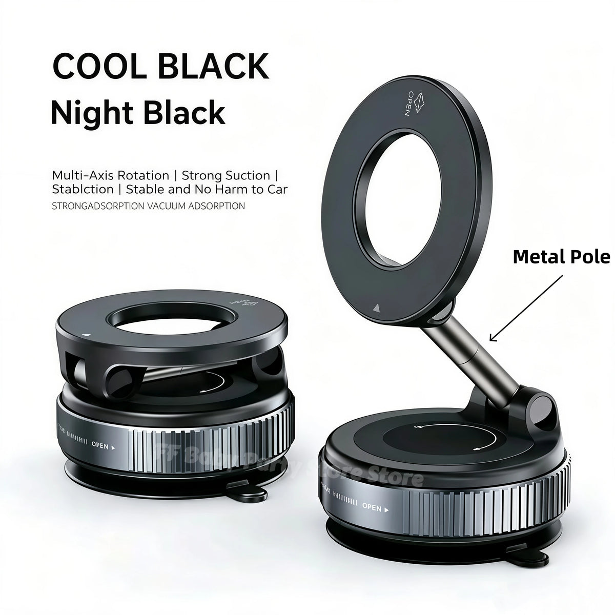 360° Rotating Magnetic Car Phone Holder – Dashboard Mount Car Phone Mount Babs Black