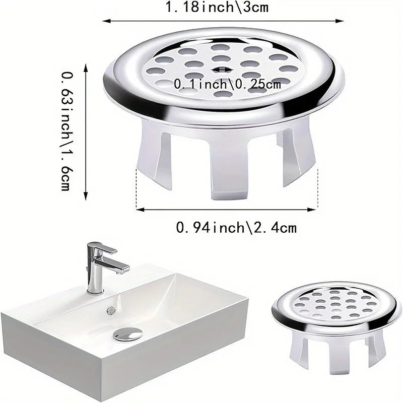Brass Sink Overflow Cover Ring Set – 3pc Drain Cap Replacement Sink Drain Cover Babs