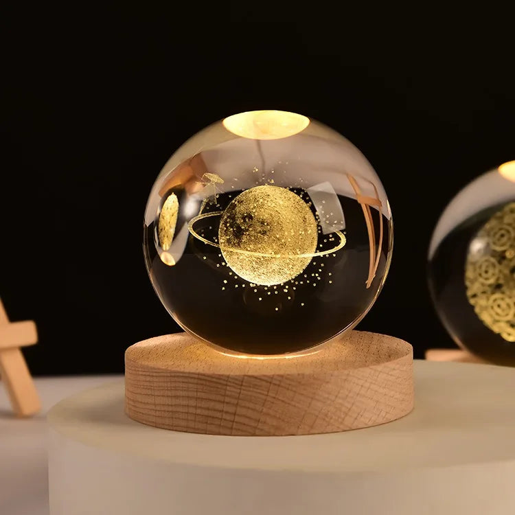 Saturn 3D Crystal Sphere Lamp – 6CM Galaxy Glass Ball Décor Decorative Sphere Lamp Babs 12-MBXK 6x6CM