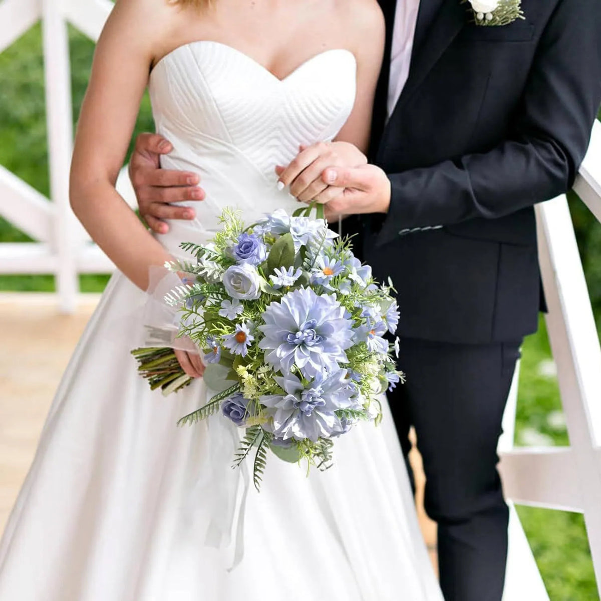 Silk Dahlia Rose Artificial Bouquet – Wedding & Home Decor Artificial Flower Bouquet Babs