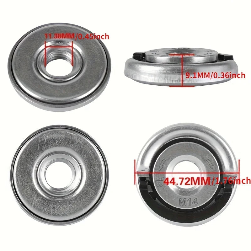 M14 Quick Release Flange Nut – Angle Grinder Locking Pressing Plate Grinder Flange Nut Babs