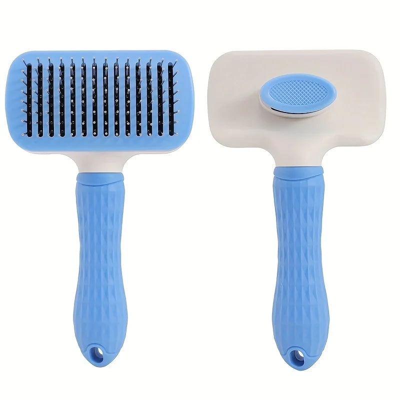 Pet Brush Easy-Clean Button | Detangling Dog Massage Comb Dog Grooming Brush Babs