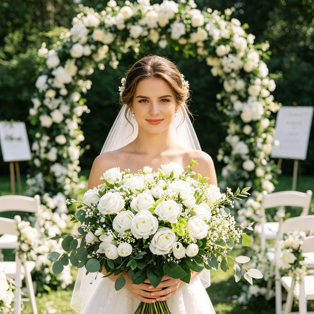 Artificial Silk Rose Bouquet – Wedding & Home Décor Artificial Flower Bouquet Babs