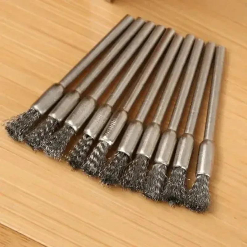 10pcs Steel Wire Polishing Brushes for Dremel & Mini Drill Rotary Tool Brushes Babs