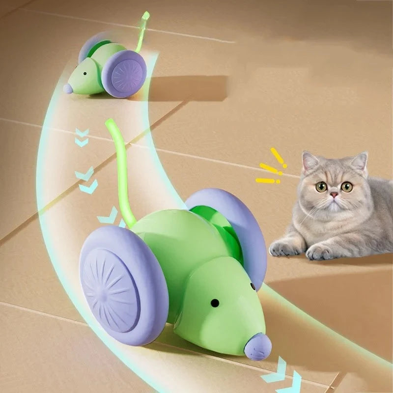Rechargeable Electric Mouse Car Interactive Cat Toy – Auto Obstacle Interactive Cat Toy Babs