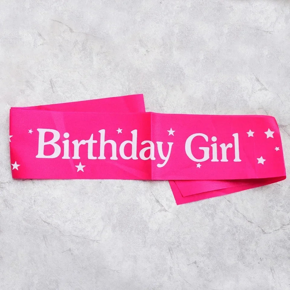 Rose Gold Satin Sash & Crystal Crown Tiara Set – Birthday Party Party Sash & Tiara Set Babs 5 (3)