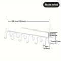 Under Cabinet Cup Holder & Kitchen Hanging Hooks – Iron Cabinet Hook Organizer Babs White