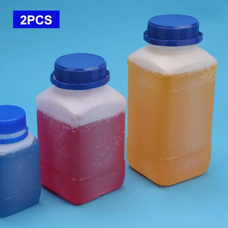 2-Pack HDPE Square Bottles with Tamper-Evident Screw Cap Lab Storage Bottles Babs