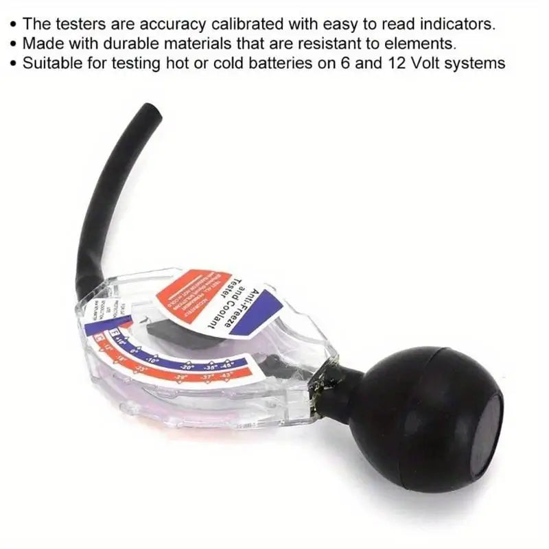 Dial Antifreeze Coolant & Battery Liquid Tester 6/12/24V Coolant Hydrometer Tester Babs