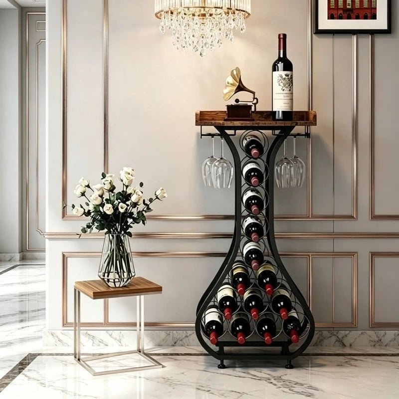 Luxury Floor Wine Rack | Modern Metal Grid Wine Stand Floor Wine Rack Babs