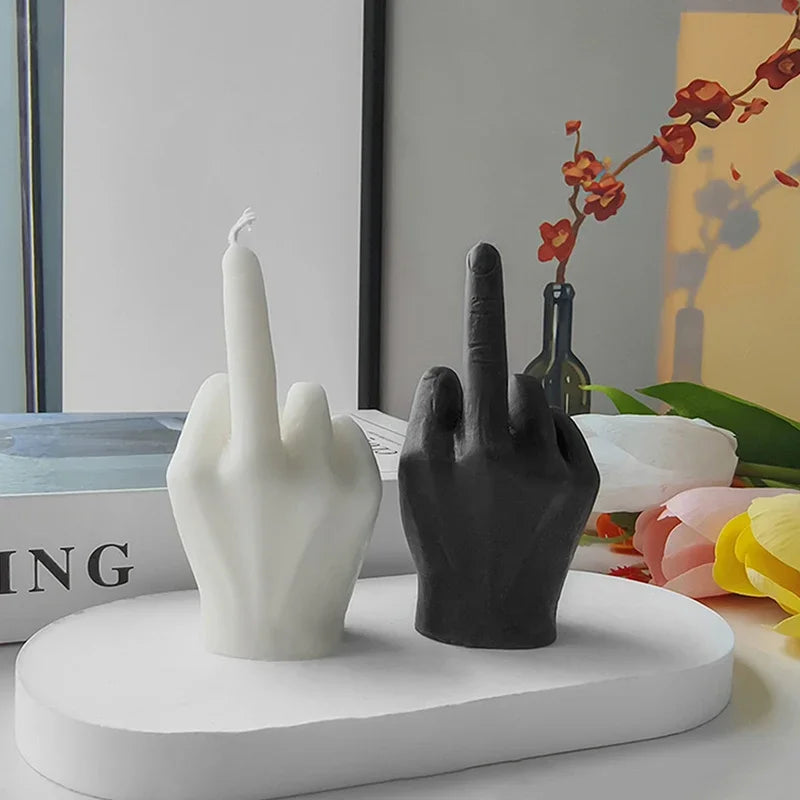 Middle Finger Soy Wax Scented Candle | Funny Novelty Gift Novelty Shaped Candle Babs
