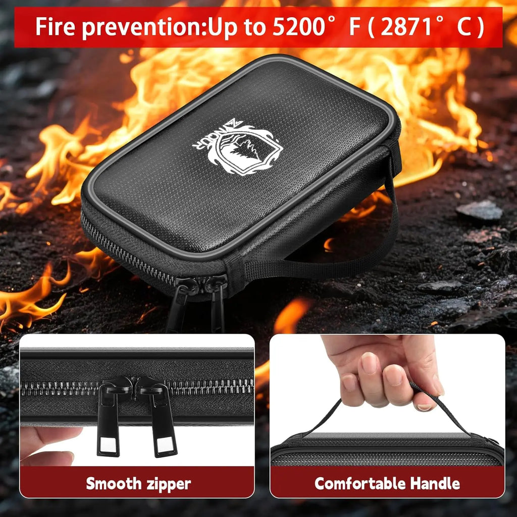 Fireproof USB Flash Drive Case – 10 XL Slots Heat Resistant USB Drive Organizer Babs