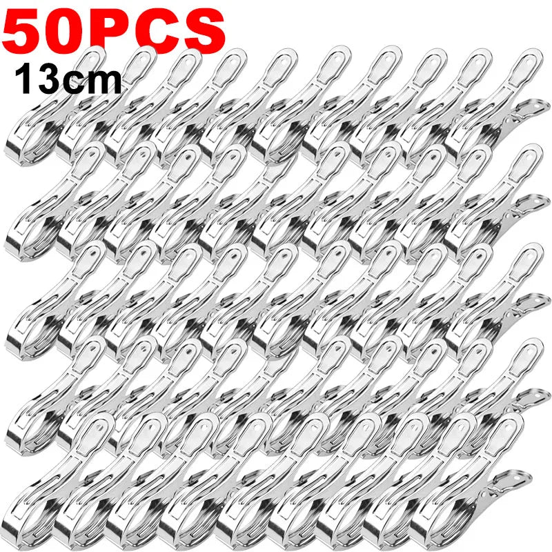 Stainless Steel Clothespins 100-Pack – Heavy-Duty Clothes Clips Clothes Pegs Babs 13CM-50PCS