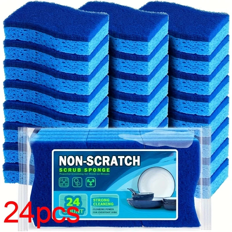 24-Pack Scratch-Free Microfiber Sponges for Dishes & Cleaning Cleaning Sponges Babs Blue