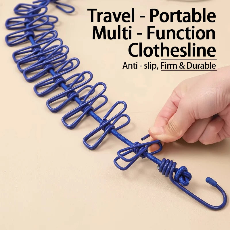Portable Extendable Clothesline with 12 Clips – 10–19m Portable Clothesline Babs