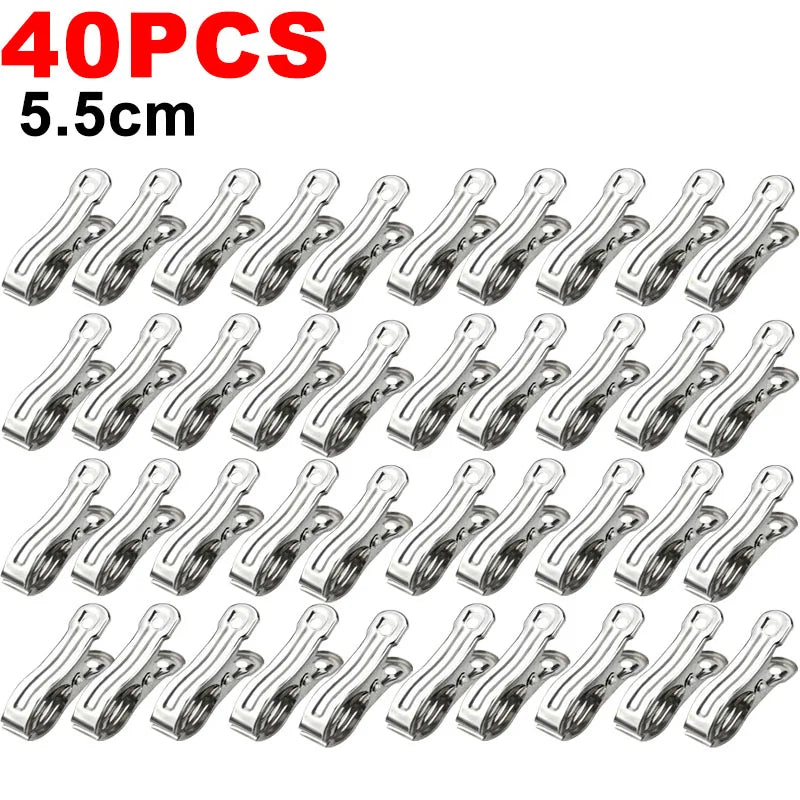 Stainless Steel Clothespins – 100 Pack Windproof Laundry Pegs Laundry Clothespins Babs 5.5cm-40pcs