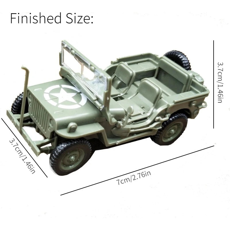 4D Assembly 1/48 Willys Jeep Military Model Kit – Ages 12+ Military Model Kit Babs
