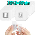 Double-Sided Adhesive Wall Hooks – Stainless Steel, No Drill Adhesive Wall Hooks Babs 20pcs