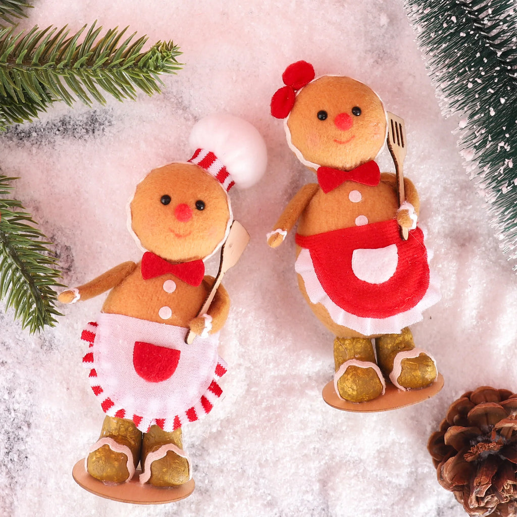 Fabric Gingerbread Man Christmas Hanging Standing Decoration Christmas Decoration Babs