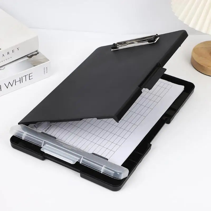 Storage Clipboard with Metal Clip & Pen Holder | A4 Organizer Storage Clipboard Babs Black