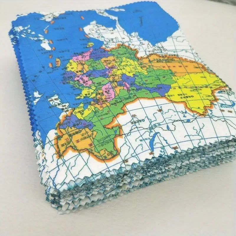 10-Pack Microfiber Lens Cleaning Cloths – Map Print Design Lens Cleaning Cloth Babs